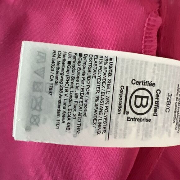 Athleta Women's Sz 32 B/C Pink Square Neck V Underwired Bra Cup Bikini Top - Picture 6 of 8